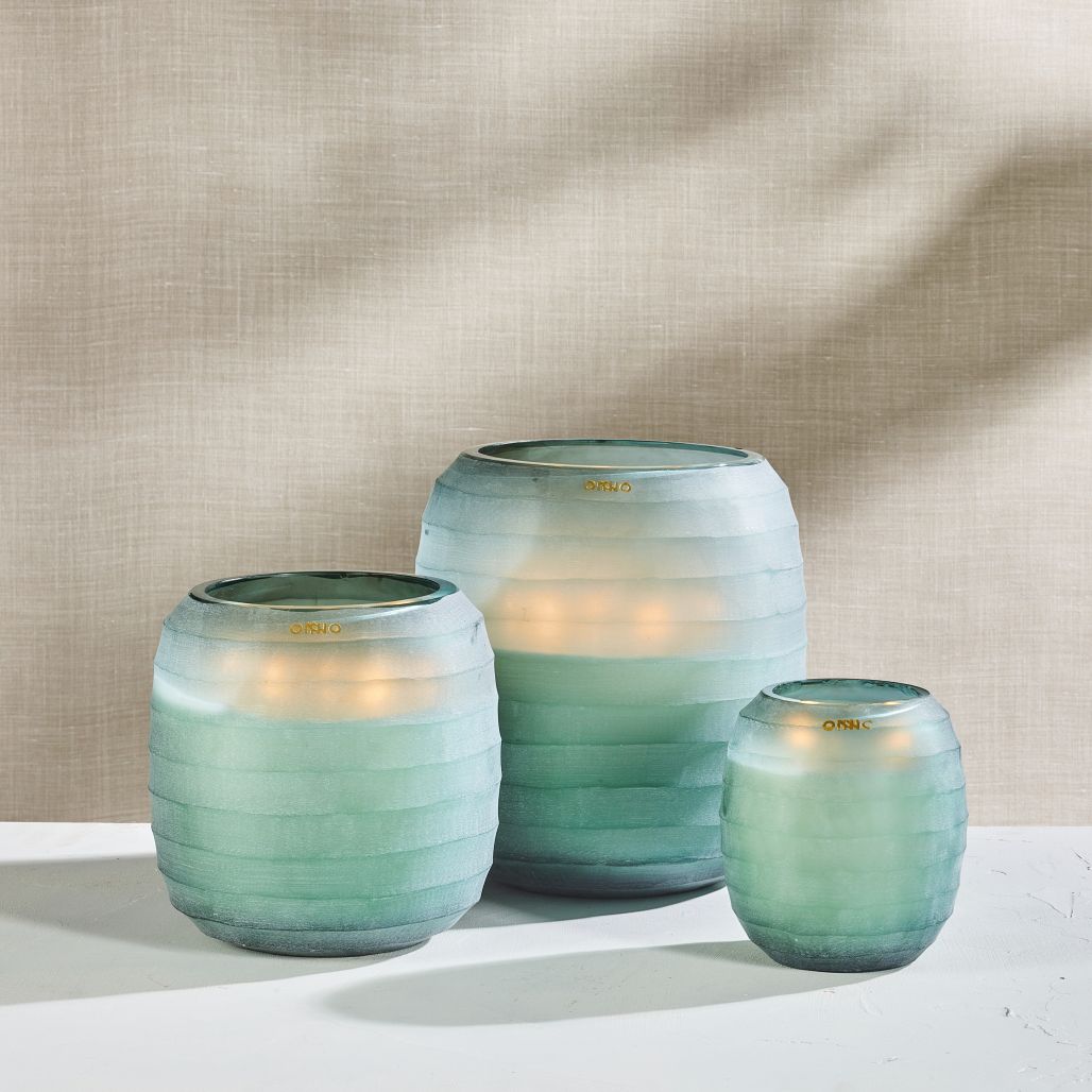 Waves Blue Candle
